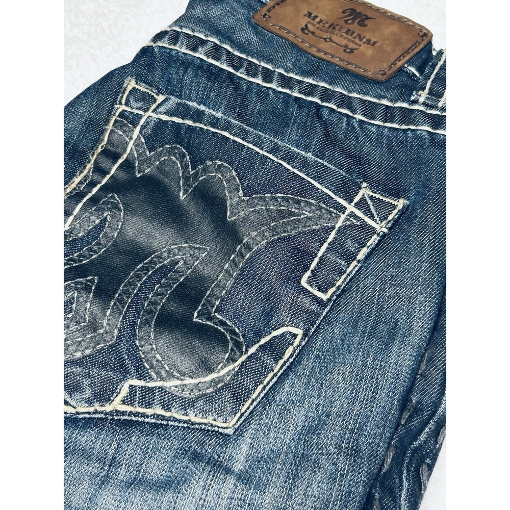 MEK Denim Jeans Mens 30x34 Tetoman Straight Leg Western Rock Rodeo Big Pockets